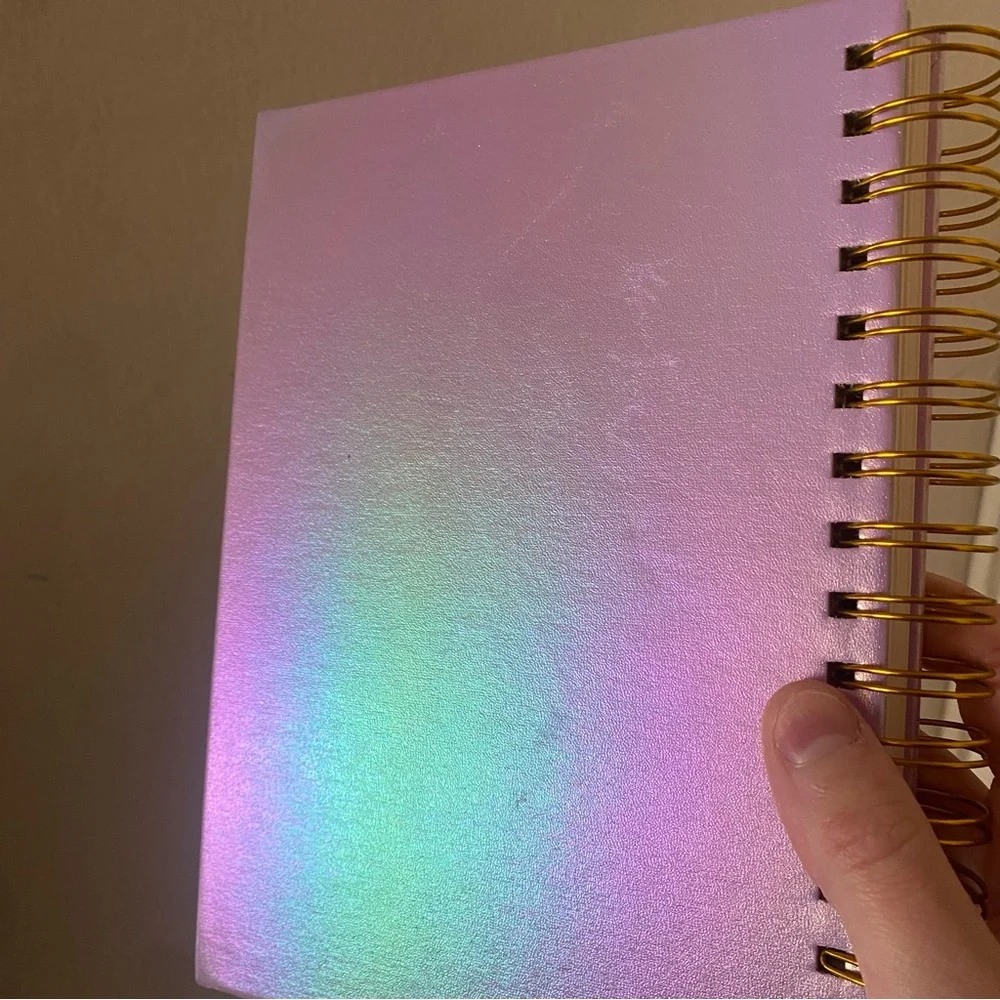Iridescent Lilac Purple Pastel Rainbow Spiral Bound Lined Journal Notebook